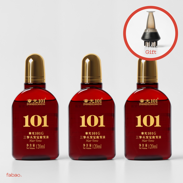 FULL COURSE Fabao: Set of 3 Zhangguang 101G Hair Tonic (Oily Scalp & Seborrheic Hair Loss Program)